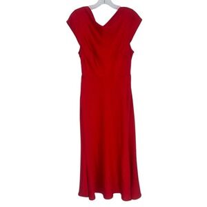 Hello Molly Red Midi Dress Cap Sleeve V-Neck NWT Size L (AU 12/US 8)
